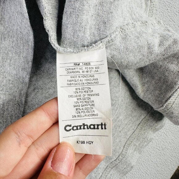 Carhartt Shirt Mens 2XL Polo Collar Short Sleeve Pocket Logo Gray Knit - Picture 6 of 9